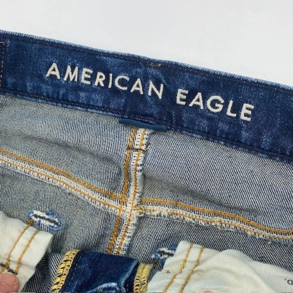 American Eagle Original Straight Jeans Mens 28x28 Blue Medium Wash Stretch Denim